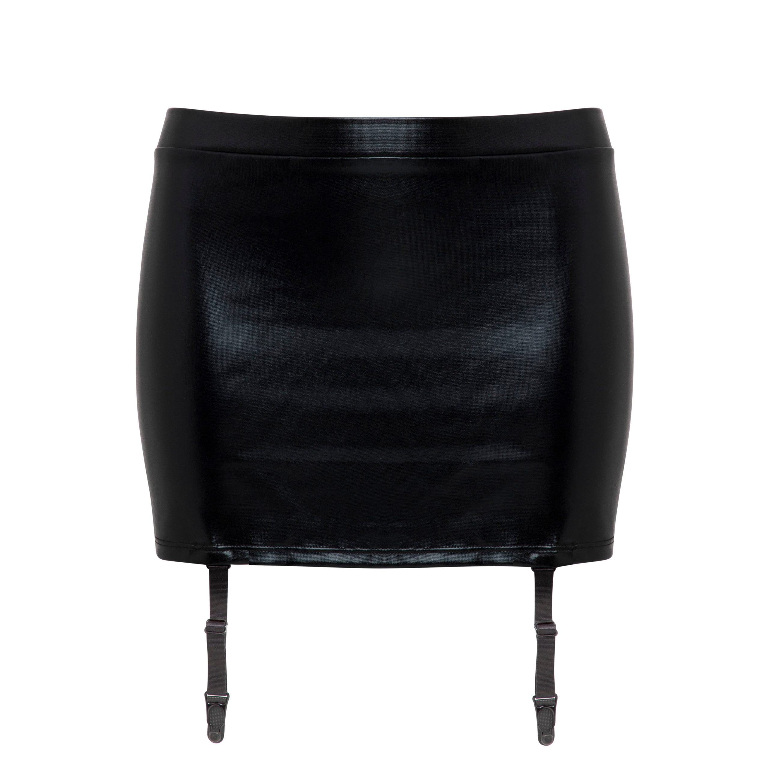 Wet Look Suspender Skirt